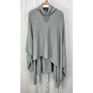 NWT NORDSTROM Pullover Poncho Sweater Organic Cotton Merino Wool Gray One Size